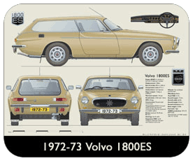 Volvo P1800ES 1972-73 Place Mat, Small